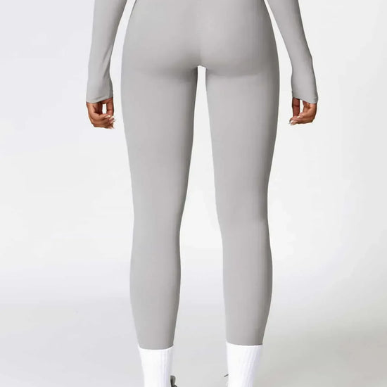 Maskert Move & Flow Solid Long Sleeve Sports Set Urban Grey Back Bottom Detail