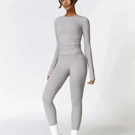Maskert Move & Flow Solid Long Sleeve Sports Set Urban Grey Front