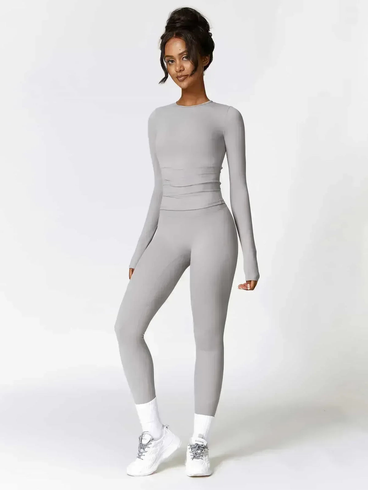 Maskert Move & Flow Solid Long Sleeve Sports Set Urban Grey Front