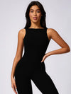 Maskert Sleeveless Butt Lifting Flare Jumpsuit 31'' Black Front Detail
