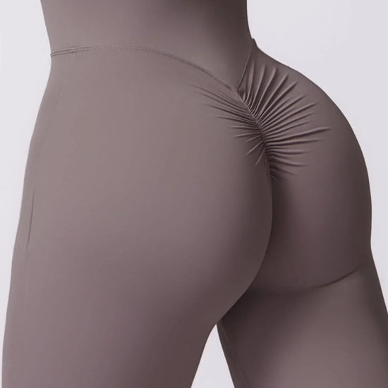 Maskert Sleeveless Butt Lifting Flare Jumpsuit 31'' Light Grey Back Thighs Detail