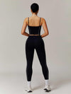 Maskert Two-in-One Camisole & Leggings Set Black Back Full Body Pose2