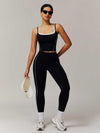 Maskert Two-in-One Camisole & Leggings Set Black Front Full Body Pose