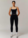 Maskert Two-in-One Camisole & Leggings Set Black Front Full Body Pose2