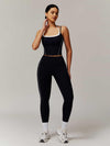 Maskert Two-in-One Camisole & Leggings Set Black Front Full Body Pose3