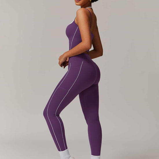 Maskert Two-in-One Camisole & Leggings Set Mulberry Side Full Body Pose
