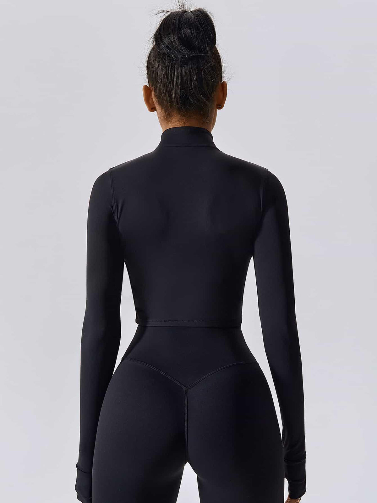 Maskert Women's Long Sleeve Workout Activewear Set Balck Back Detail