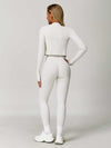 Maskert Women's Long Sleeve Workout Activewear Set Cloud White Back