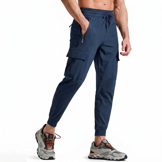 MASKERT Men's Cargo Pants-Quick Dry Hiking Pants Track Running Workout Athletic Travel Casual Outdoor