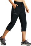 MASKERT Women's Capri Pants-Lightweight Quick Dry Cargo Hiking Capris Travel Casual Cropped Pants Zipper Pockets
