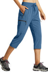 MASKERT Women's Capri Pants-Lightweight Quick Dry Cargo Hiking Capris Travel Casual Cropped Pants Zipper Pockets