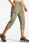 MASKERT Women's Capri Pants-Lightweight Quick Dry Cargo Hiking Capris Travel Casual Cropped Pants Zipper Pockets