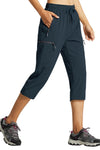 MASKERT Women's Capri Pants-Lightweight Quick Dry Cargo Hiking Capris Travel Casual Cropped Pants Zipper Pockets