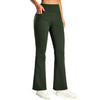 Women's Fleece Lined Bootcut Pants, High Waisted Stretch Casual Pants, Warm Winter Work Pants with Pockets