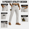 YAPPO Men's Work Pants, Water-Resistant Stretch Hiking Cargo Pants with 9 Pockets - Light Grey - image 4