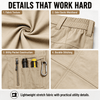 YAPPO Men's Work Pants, Water-Resistant Stretch Hiking Cargo Pants with 9 Pockets - Khaki - image 5