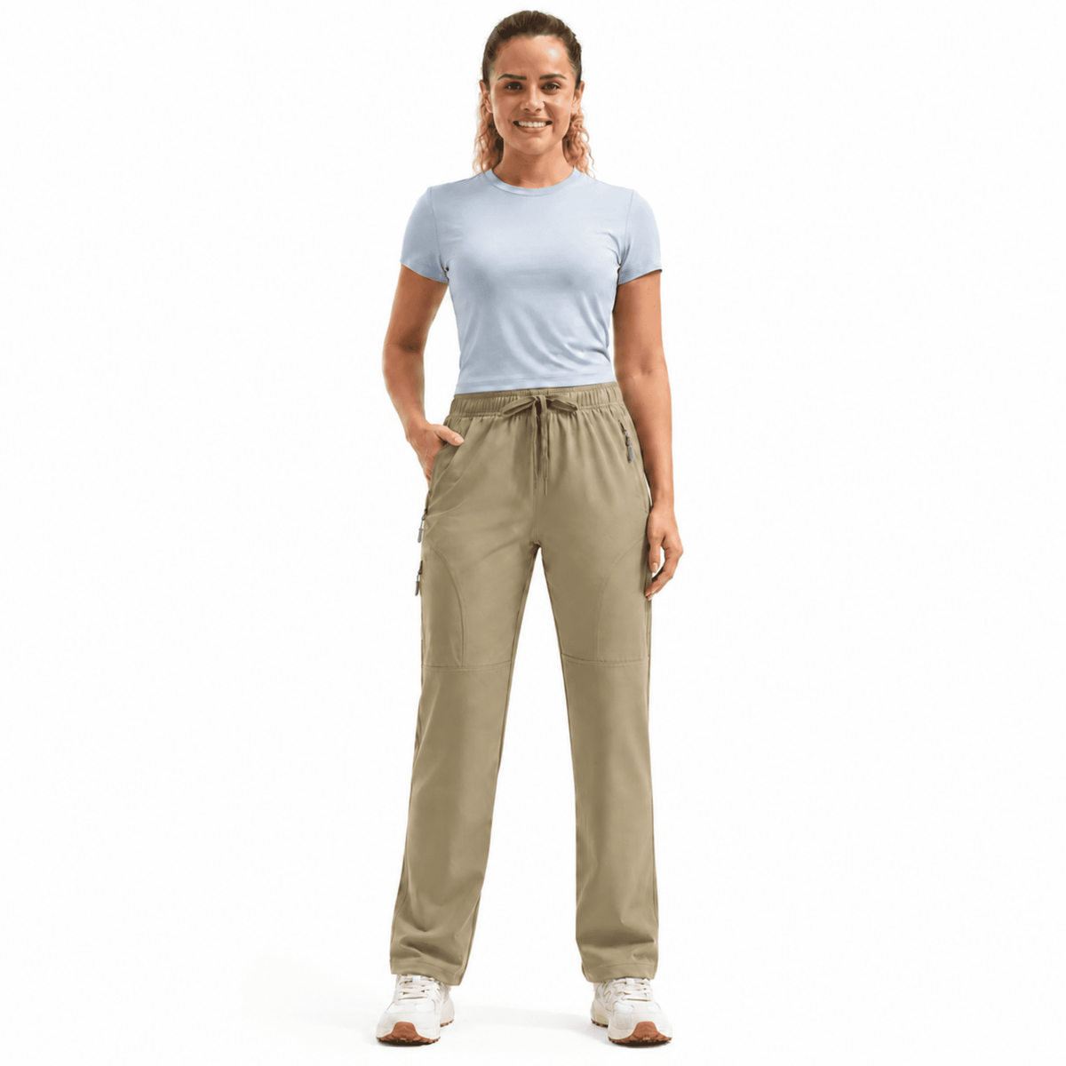 YAPPO Women's Hiking Pants Lightweight Quick Dry Cargo Pants, Water Resistant UPF 50+ Travel Outdoor Pants with 5 Zipper…