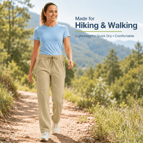 YAPPO Women's Hiking Pants Lightweight Quick Dry Cargo Pants, Water Resistant UPF 50+ Travel Outdoor Pants with 5 Zipper…