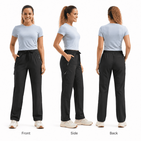 YAPPO Women's Hiking Pants Lightweight Quick Dry Cargo Pants, Water Resistant UPF 50+ Travel Outdoor Pants with 5 Zipper…