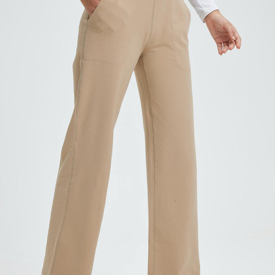 MASKERT Women¡¯s High-Waist Fleece-Lined Straight Leg Pants - Khaki - XXL