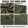 YAPPO Men's Work Pants, Water-Resistant Stretch Hiking Cargo Pants with 9 Pockets - Army Green - image 4