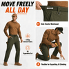YAPPO Men's Work Pants, Water-Resistant Stretch Hiking Cargo Pants with 9 Pockets - Army Green - image 6