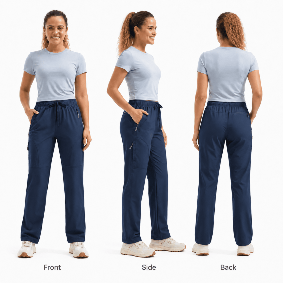 YAPPO Women's Hiking Pants Lightweight Quick Dry Cargo Pants, Water Resistant UPF 50+ Travel Outdoor Pants with 5 Zipper…
