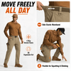 YAPPO Men's Work Pants, Water-Resistant Stretch Hiking Cargo Pants with 9 Pockets - Stone Khaki - image 5