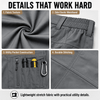 YAPPO Men's Work Pants, Water-Resistant Stretch Hiking Cargo Pants with 9 Pockets - Grey - image 2