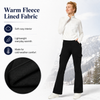 MASKERT Women's Fleece Lined Flare Pants, High Waisted Stretch Casual Pants, Water Resistant Warm Pants with 4 Pockets for Outdoor Travel and Daily Wear
