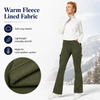 MASKERT Women's Fleece Lined Flare Pants, High Waisted Stretch Casual Pants, Water Resistant Warm Pants with 4 Pockets for Outdoor Travel and Daily Wear