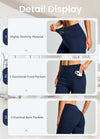 Women's Fleece Lined Bootcut Pants, High Waisted Stretch Casual Pants, Warm Winter Work Pants with Pockets