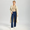 Women's Fleece Lined Bootcut Pants, High Waisted Stretch Casual Pants, Warm Winter Work Pants with Pockets