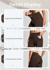 Women's Fleece Lined Bootcut Pants, High Waisted Stretch Casual Pants, Warm Winter Work Pants with Pockets
