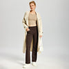 Women's Fleece Lined Bootcut Pants, High Waisted Stretch Casual Pants, Warm Winter Work Pants with Pockets