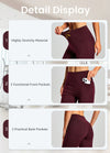 Women's Fleece Lined Bootcut Pants, High Waisted Stretch Casual Pants, Warm Winter Work Pants with Pockets