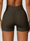 High Waist Crossover Yoga Biker Shorts 4" - MASKERT - 