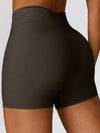 High Waist Crossover Yoga Biker Shorts 4" - MASKERT - 