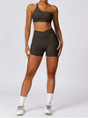 High Waist Crossover Yoga Biker Shorts 4" - MASKERT - 