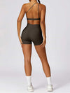 High Waist Crossover Yoga Biker Shorts 4" - MASKERT - 
