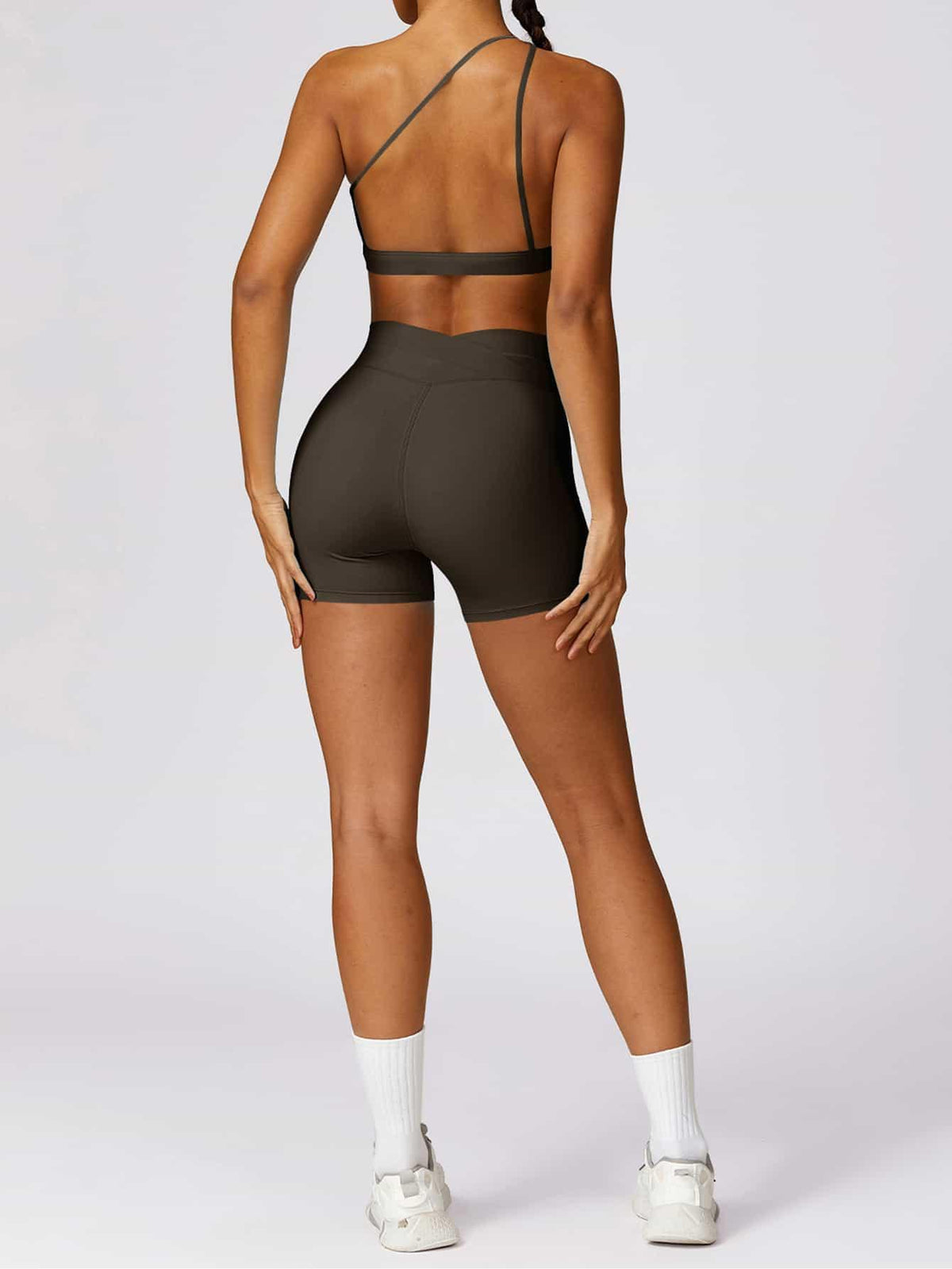 High Waist Crossover Yoga Biker Shorts 4" - MASKERT - 