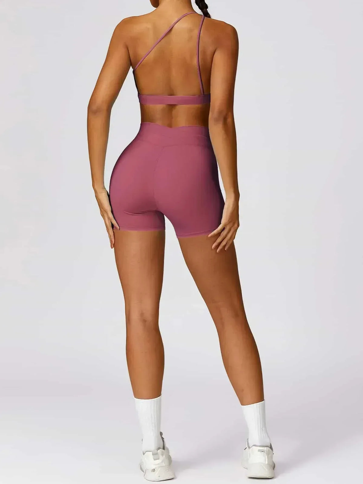 High Waist Crossover Yoga Biker Shorts 4" - MASKERT - 