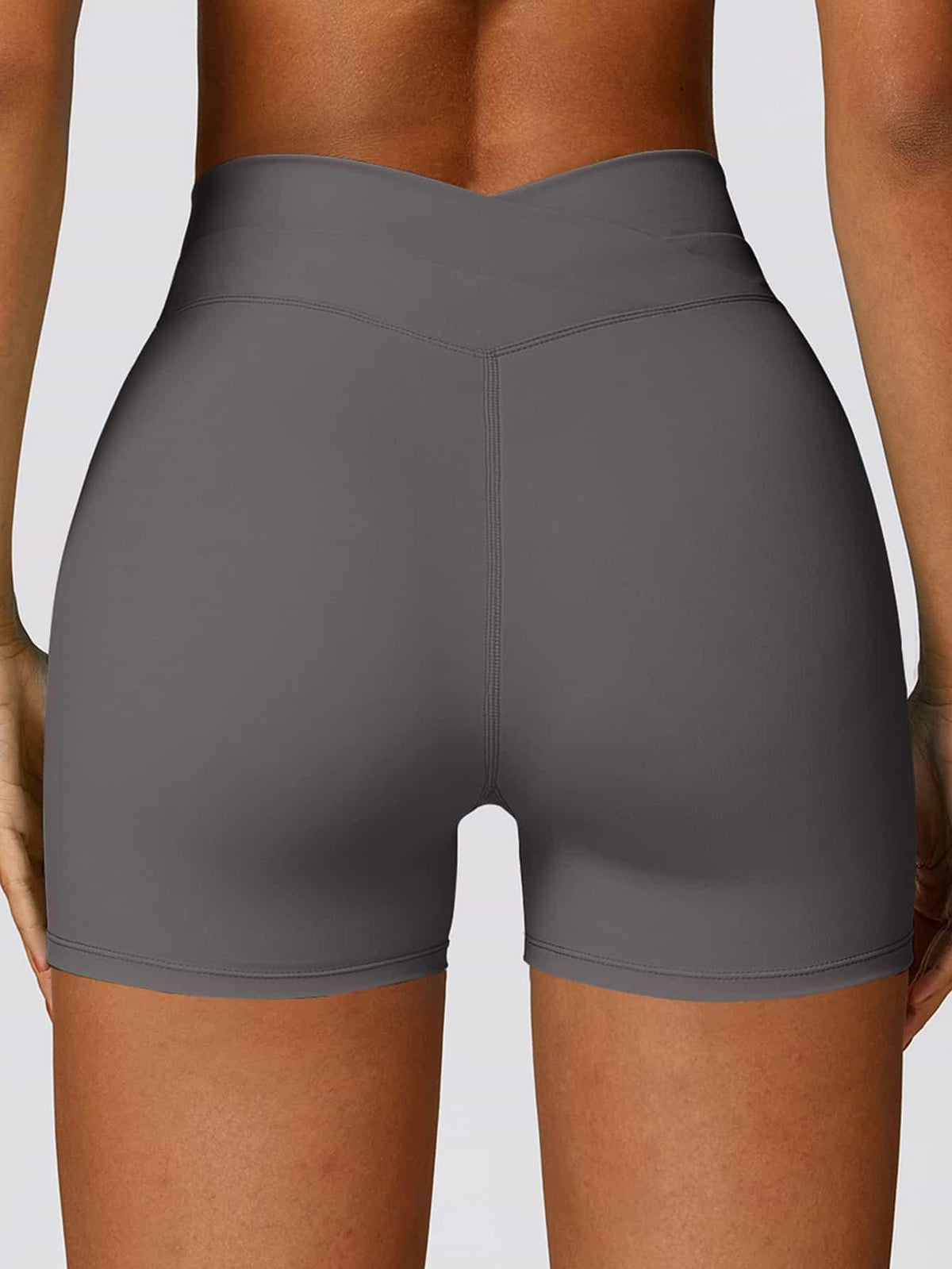 High Waist Crossover Yoga Biker Shorts 4" - MASKERT - 