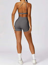 High Waist Crossover Yoga Biker Shorts 4" - MASKERT - 