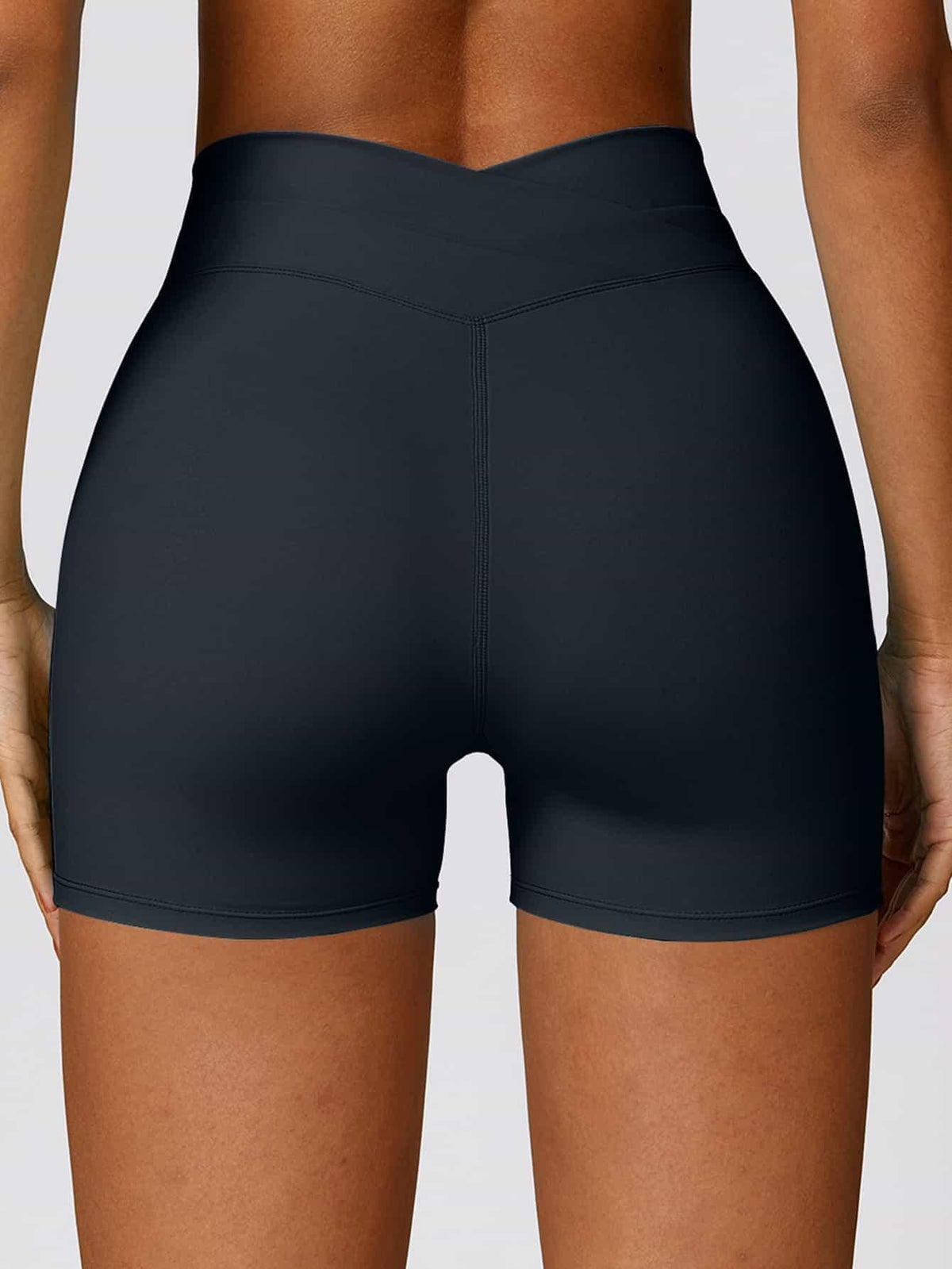 High Waist Crossover Yoga Biker Shorts 4" - MASKERT - 