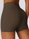 High Waist Crossover Yoga Biker Shorts 4"