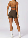High Waist Crossover Yoga Biker Shorts 4"