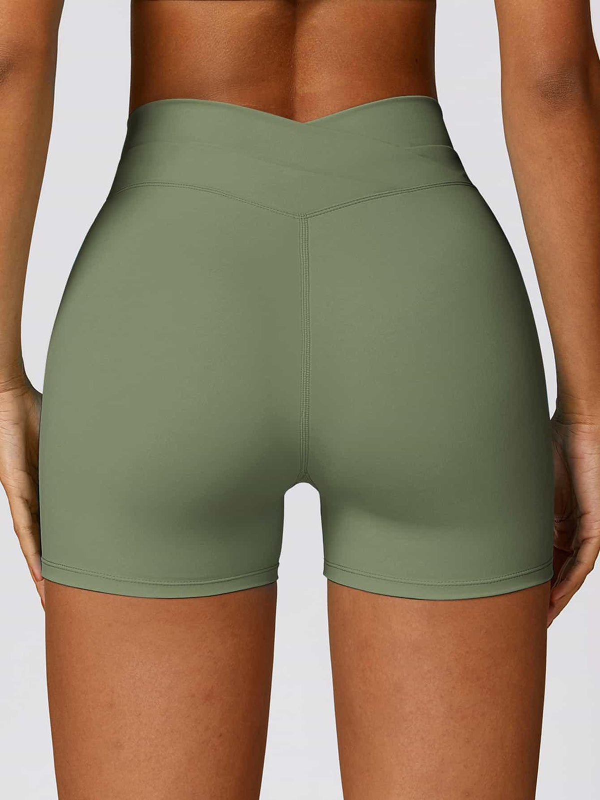 High Waist Crossover Yoga Biker Shorts 4" - MASKERT - Black / XS