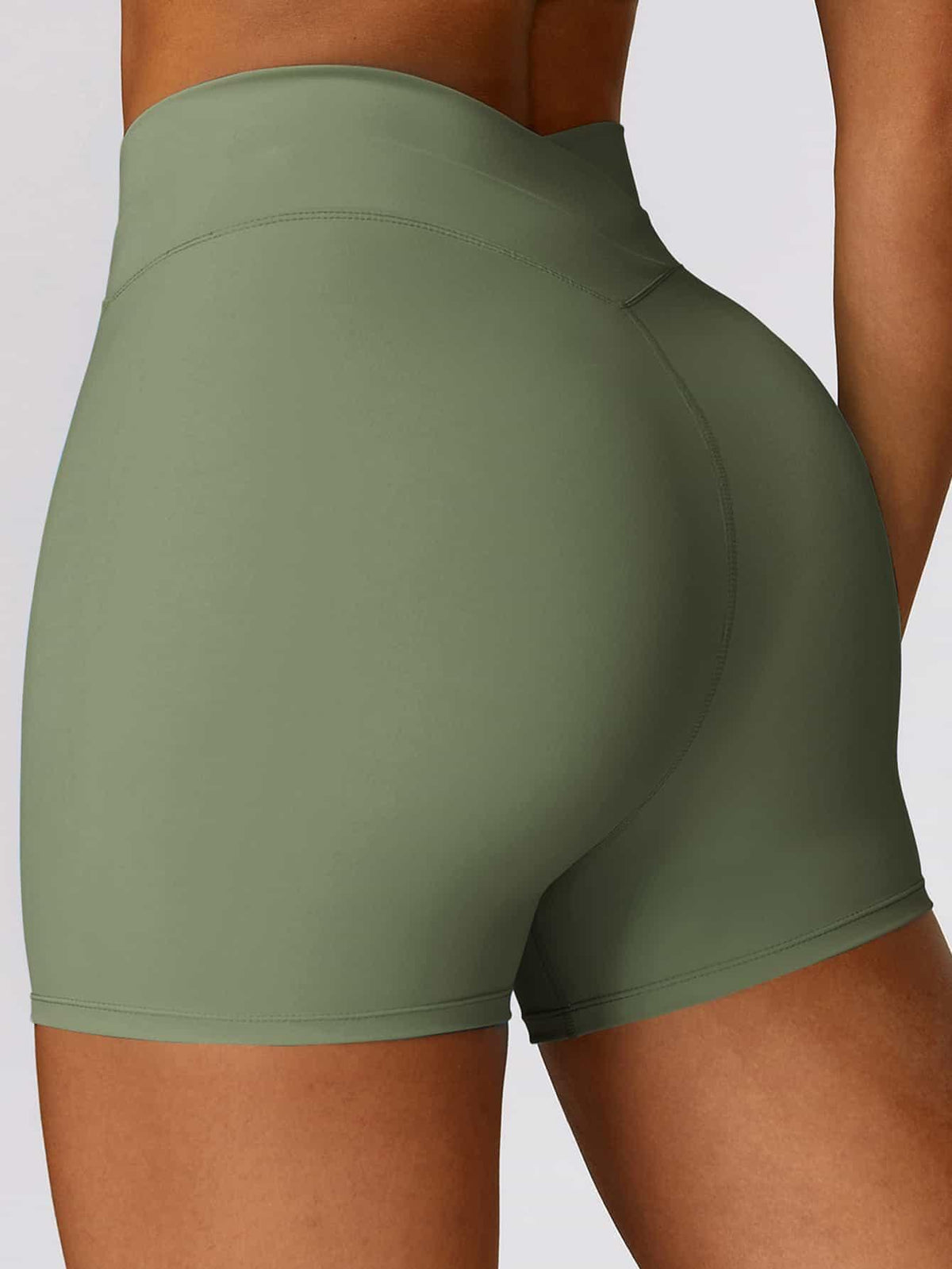 High Waist Crossover Yoga Biker Shorts 4" - MASKERT - Black / XS