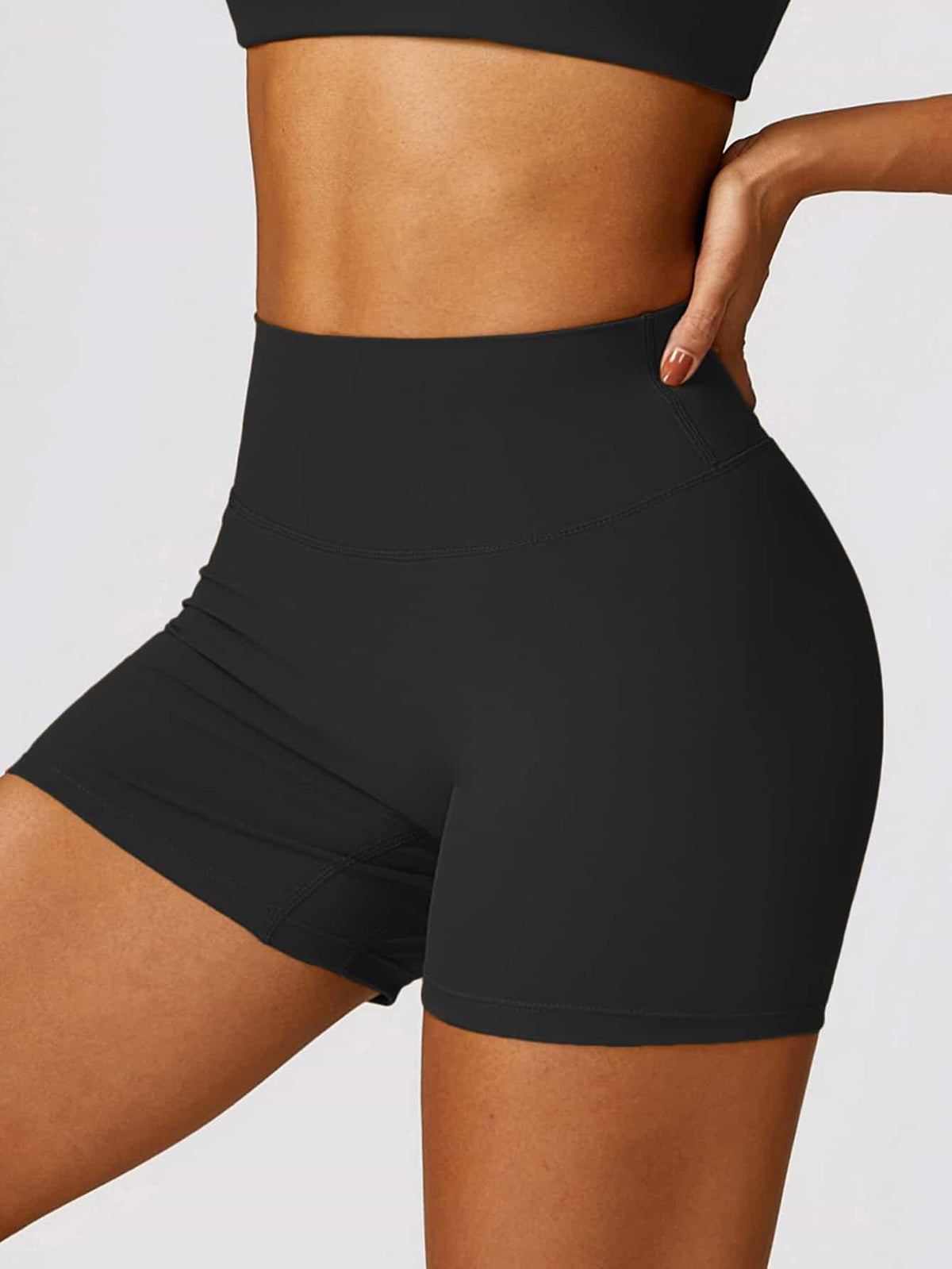 BodySculpt High Waist Ruched Fitness Shorts 4'' - MASKERT - Urban Blue / XS